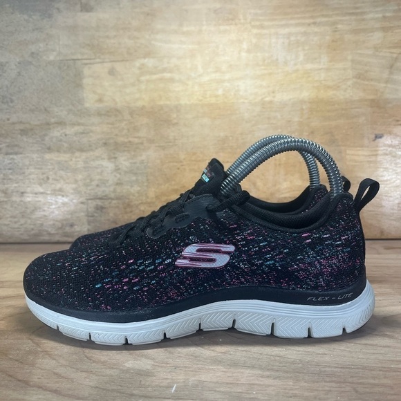 Skechers Flex Appeal 4.0 Womens Size 6 Athletic Shoes Sneakers Black Oink 149301 - Picture 3 of 8
